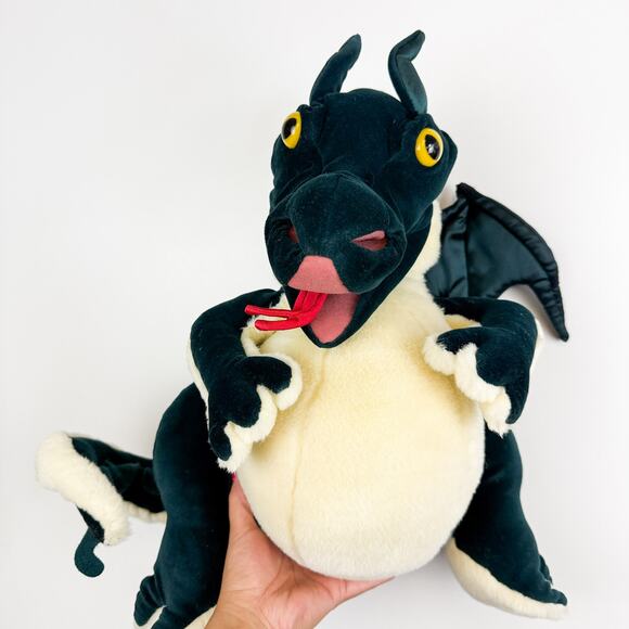 Folkmanis Folktails Hand Puppet Winged Dragon Teal Bout Movable Tongue - Picture 6 of 9